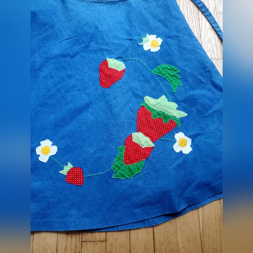 sweet berry patch • vintage handmade denim wrap around skirt - Picture 4 of 8